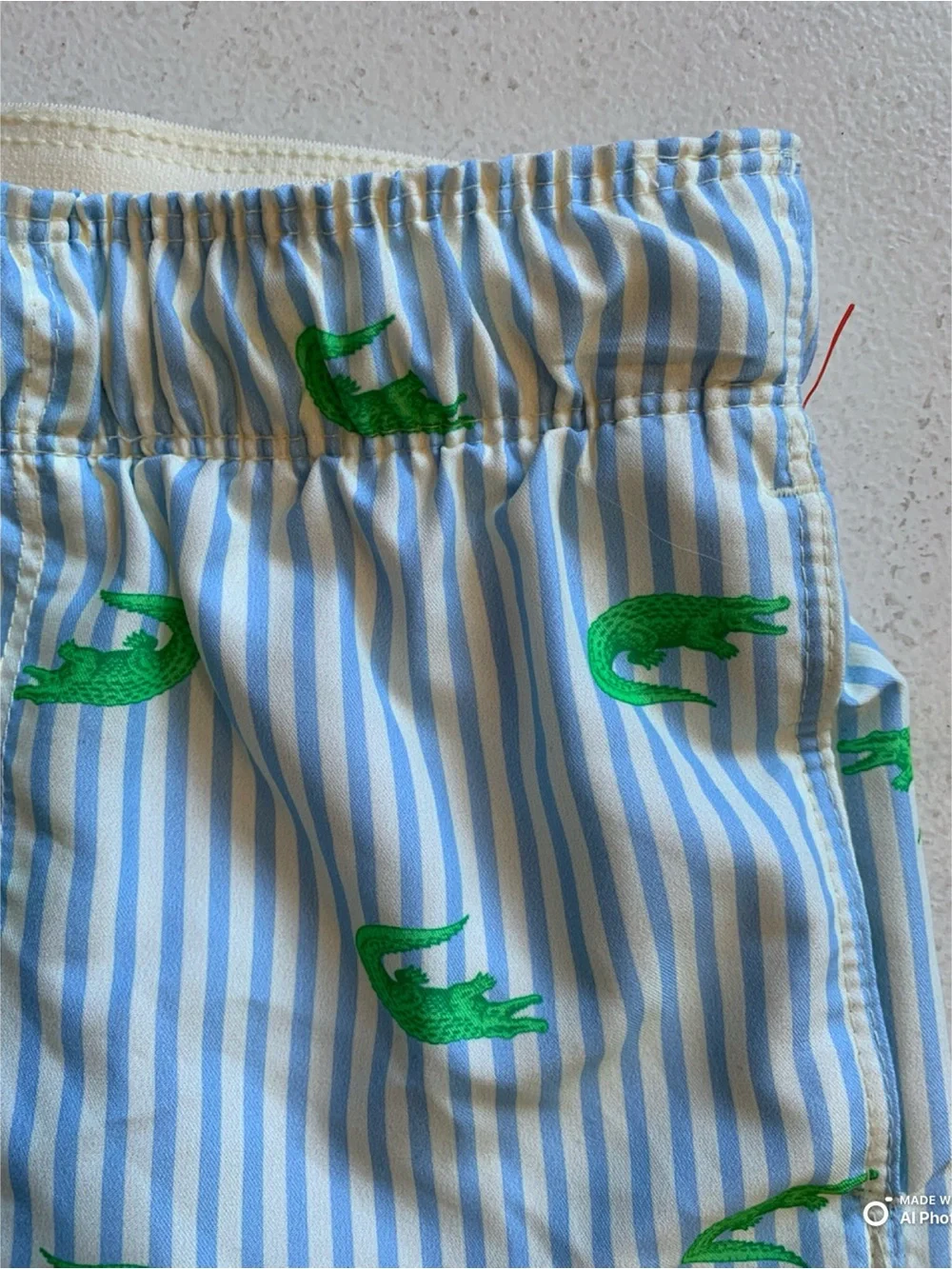 Cat & Jack Alligator Swim Trunks Swimsuit Size Small NWOT Blue Green Stripe
